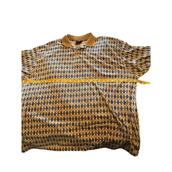 Chip Beck Collection Mens Multicolor Argyle Print Golf Polo Shirt Size 3XL - Picture 4 of 8